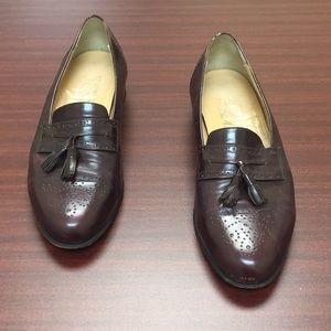 Ferragamo Salvatore Brown Leather Tassel Loafer.